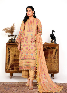 Heavily Embroidered Elegant Karandi Outfit 3PC