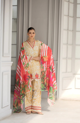 Rang e Bahar – Embroidered Lawn Suit with Farshi Shalwar