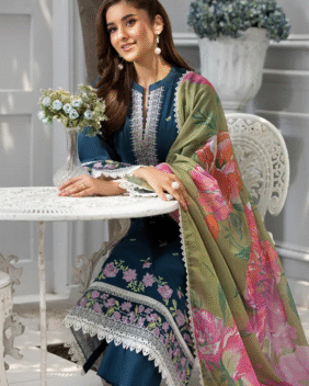 Teal Flora – Embroidered for Special Events