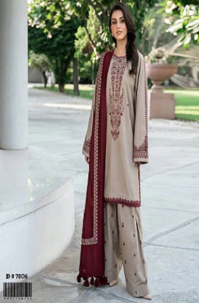  3-Piece Dhanak Embroidered Suit – By Binveer