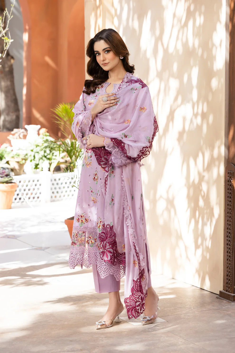 Gul E Kasni – Timeless Elegance in Soft Lilac - Image 3
