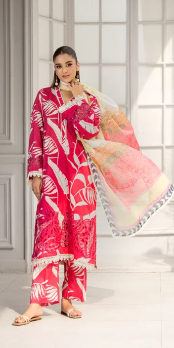FUCHIA β Embroidered Premium Lawn 3-Piece Suit