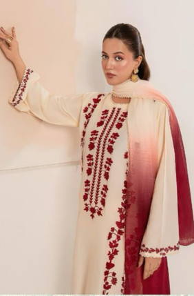Dhanak 3-Piece Suit with Wool Shawl
