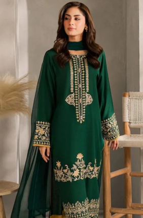 Dhanak 3-Piece Suit with Heavy Embroidered