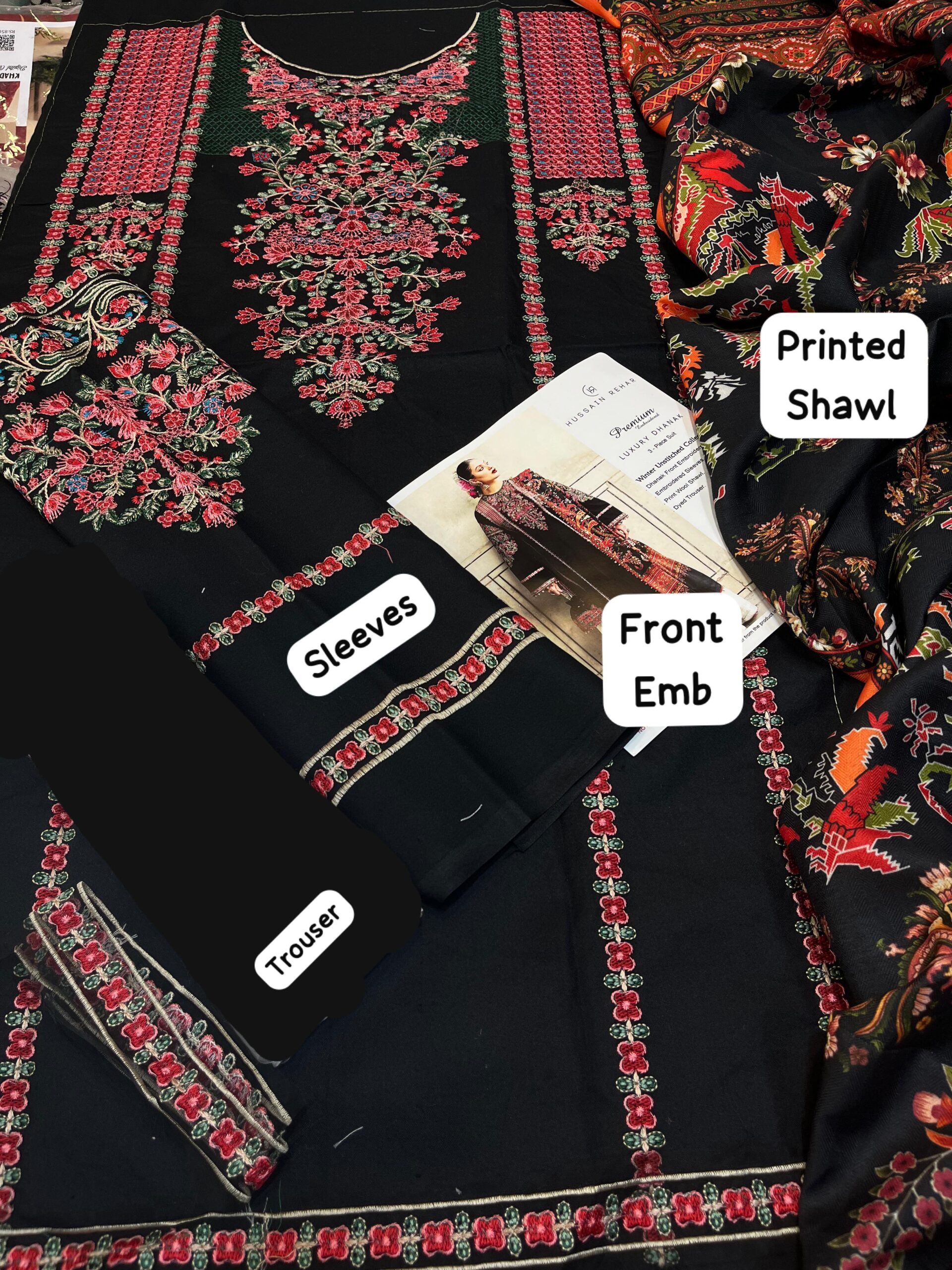 Dhanak 3-Piece Suit with Wool Shaw - Image 2